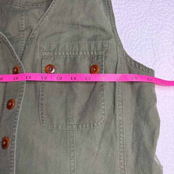 NWT Ralph Lauren Green Tie Front Sleeveless Midi Dress size 12 linen cotton - Picture 11 of 12